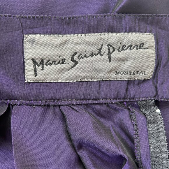 Marie Saint Pierre Festive Purple Pleated Holiday Mini Skirt – X-Small XS - Picture 6 of 9